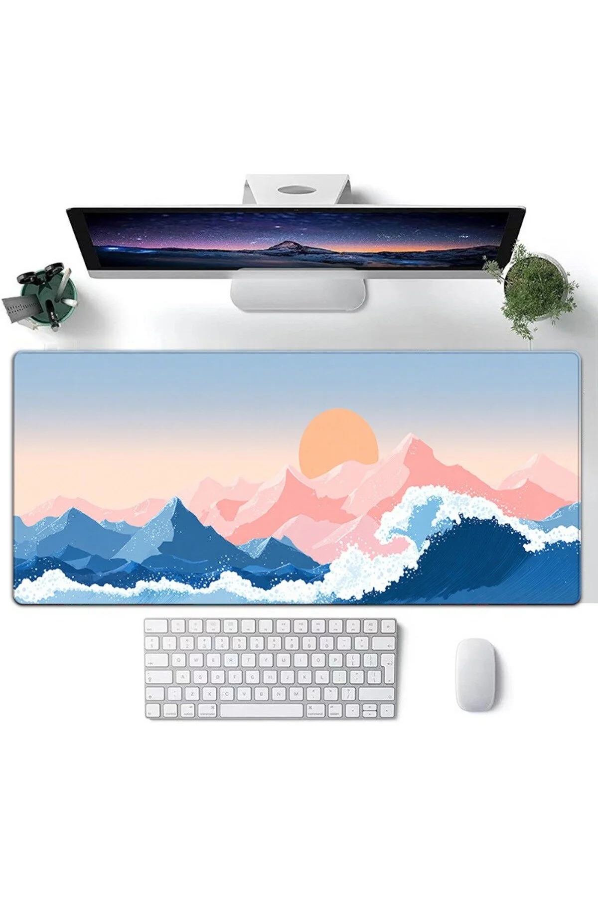 Pastel Waves Gaming Mouse Pad – XL Geniş Yüzey - 70x30