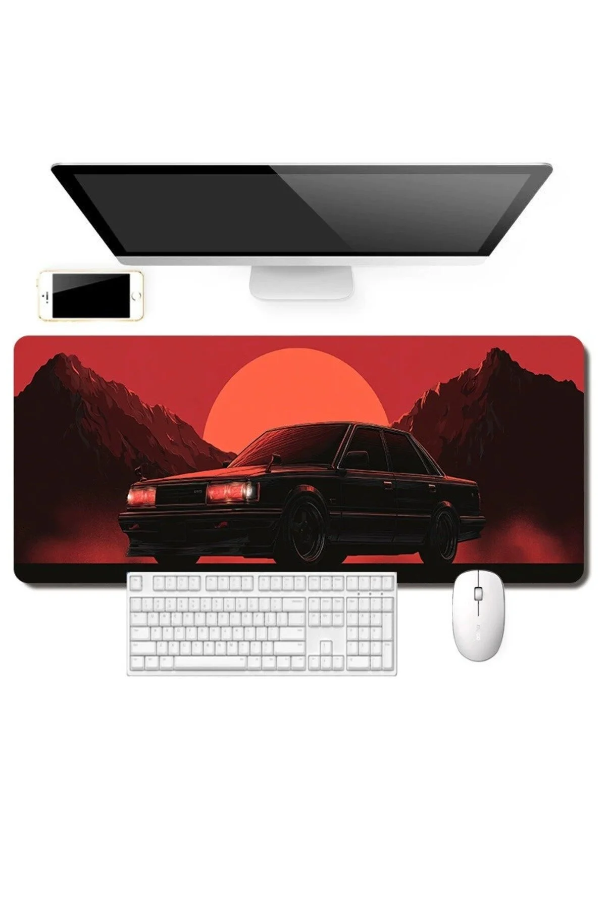 Sunset Car Gaming Mouse Pad – XL Geniş Yüzey - 70x30